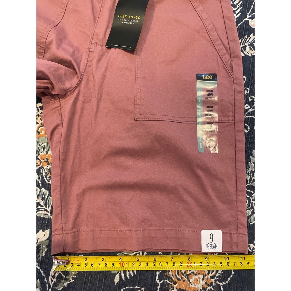 Lee Ultra Lux Comfort Bermuda Shorts Henna Pink Flex-To-Go 4M 9" Inseam New - Picture 12 of 15